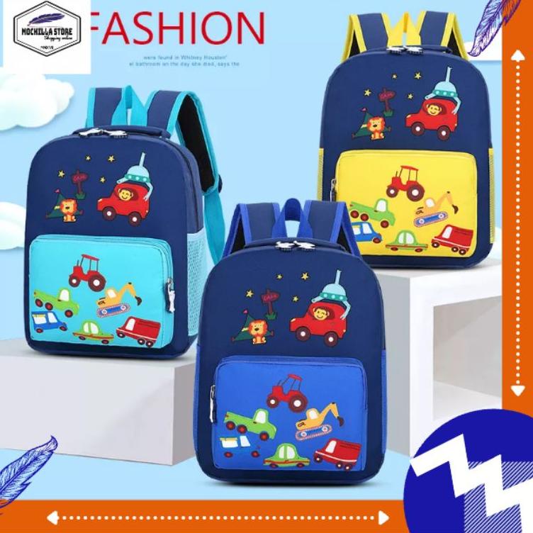 ♙ Mochillastore - Tas Sekolah Backpak anak Tk - SD - PAUD Modis Anak-Anak Gambar Dunia Hewan Kartun 