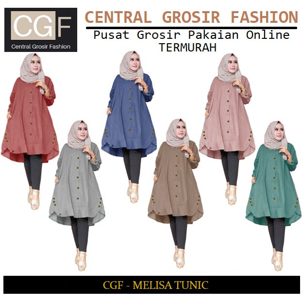 Melisa Tunik - Central Grosir Fashion (CGF) - Ukuran XL-3XL - Matt Katun Supernova