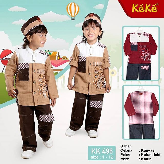 Baju Koko Anak Keke KK 496 Lengan Panjang