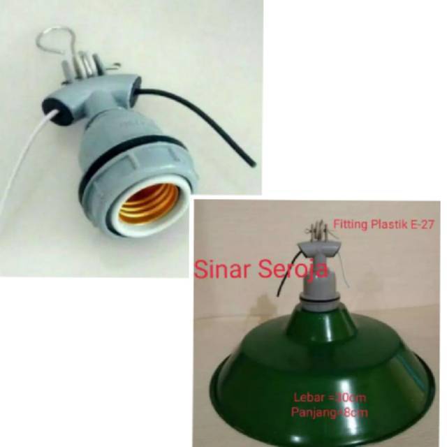 Kap Lampu Hijau / Kap wd E27 / Kap lampu jalan anti air + fiting kramik / Kap wd+fitting e 27