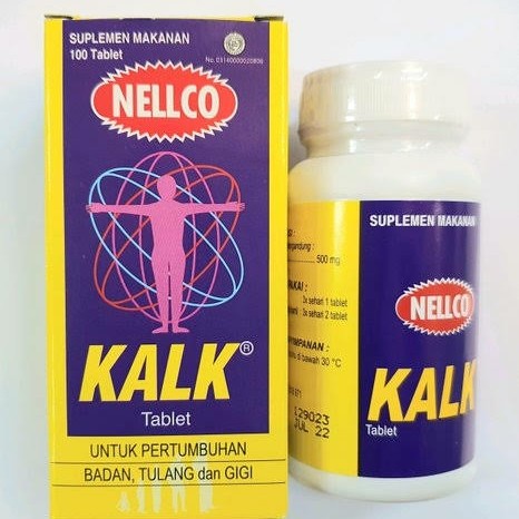 Nellco kalk isi 100 Tablet - Untuk pertumbuhan tulang dan gigi