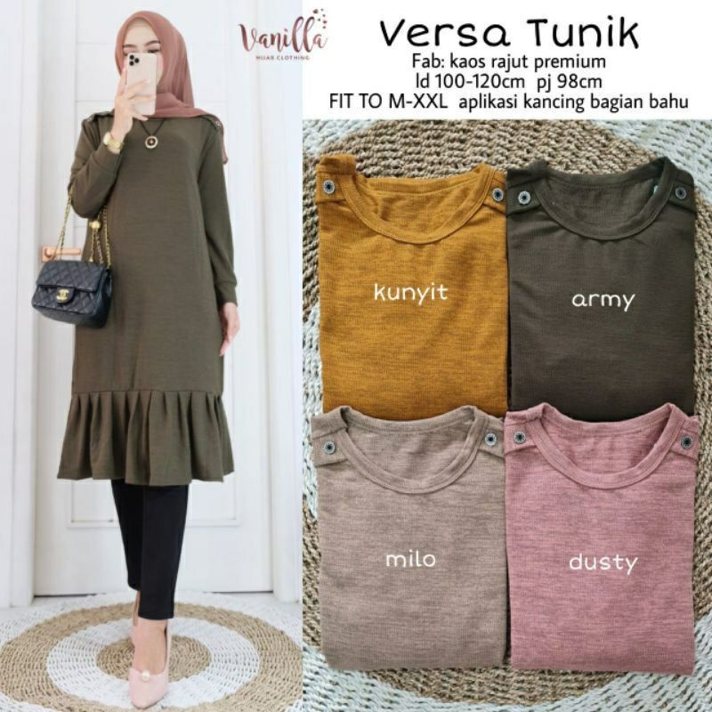 Rubina Tunik / Versa Tunik - LD 100 Melar / Tunik Kaos Rajut Premium / R.4 -  256-6037