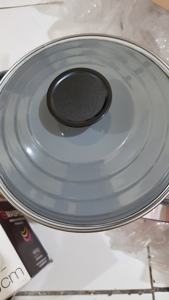 Maspion Ena Panci Serbaguna Dutch Oven / Stock Pot Enamel 20 Cm Panda Signature Pan + Tutup
