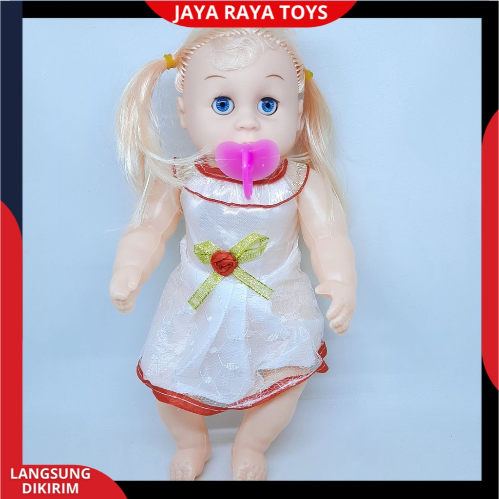 Mainan Anak Perempuan Boneka Bersuara Pakai Dot Bisa Bunyi Nyala Bahan Plastik Berkualitas SNI Terbaru