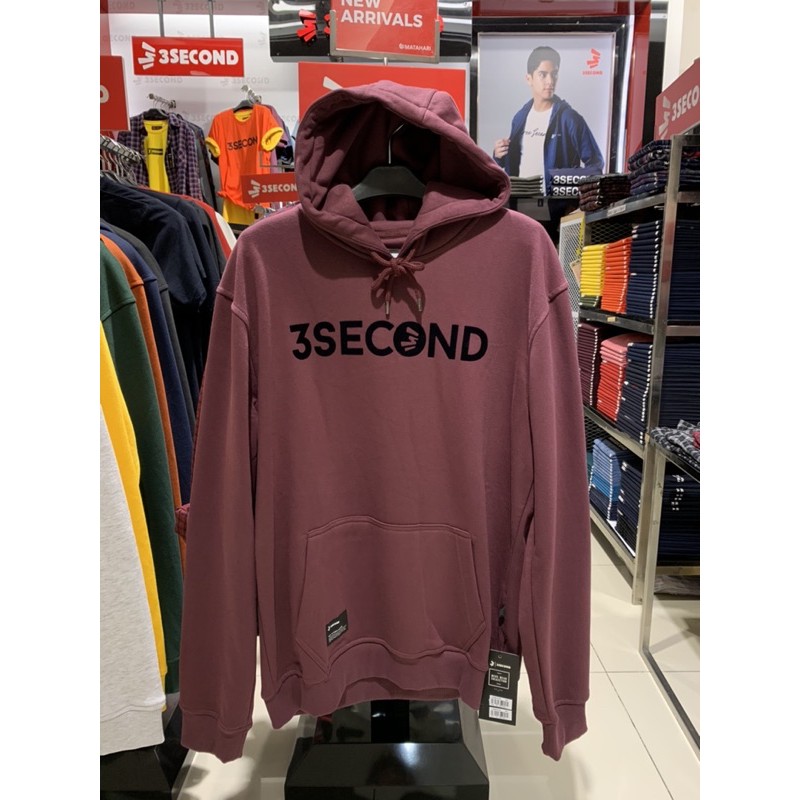 HOODIE 3SECOND MAROON NEW ARRIVAL ORIGINAL 100%