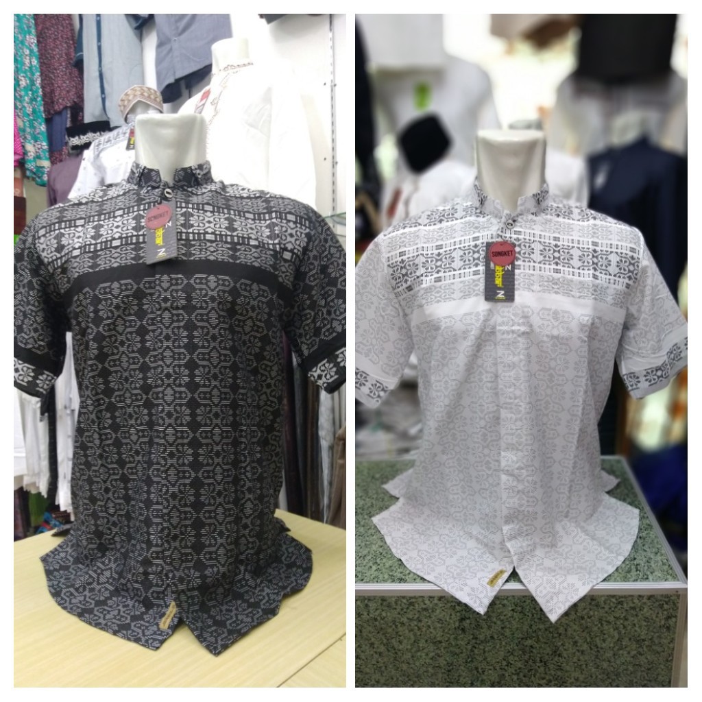 BAJU KOKO HITAM/PUTIH Katun SONGKET AL-ZABBAR - I