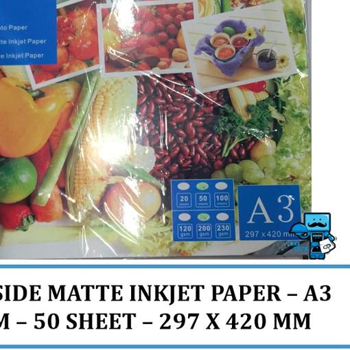 

۩ Kertas Foto ISSO Double Side Matte Inkjet Paper A3 200GSM - 50 Sheet ➱