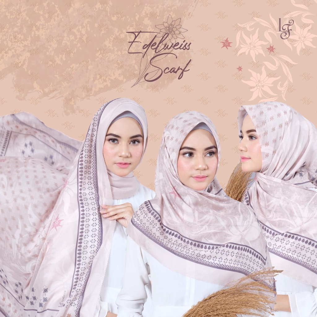 ScarfHijab voal ultrafine segi empat Edelweiss Scarf [maple] by lyafaiza kerudung voal  Hijabsegiemp