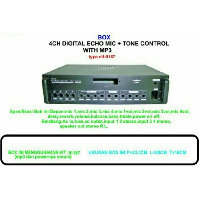 box 4CH MIC + ECHO + TONE CONTROL + LUBANG MP3 LF - 187