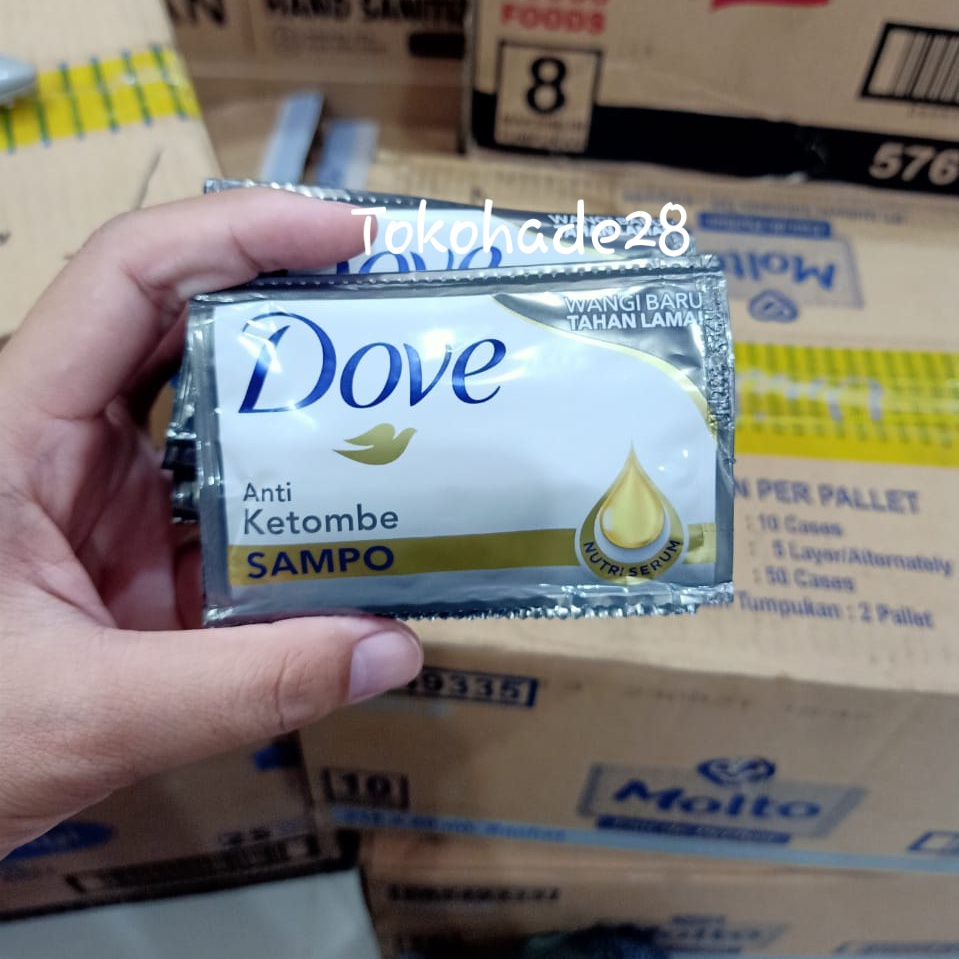 1 RENCENG Dove Shampo Kemasan Sachet 9ml Anti Dandruff Berkilau Rambut Rusak Rambut Rontok