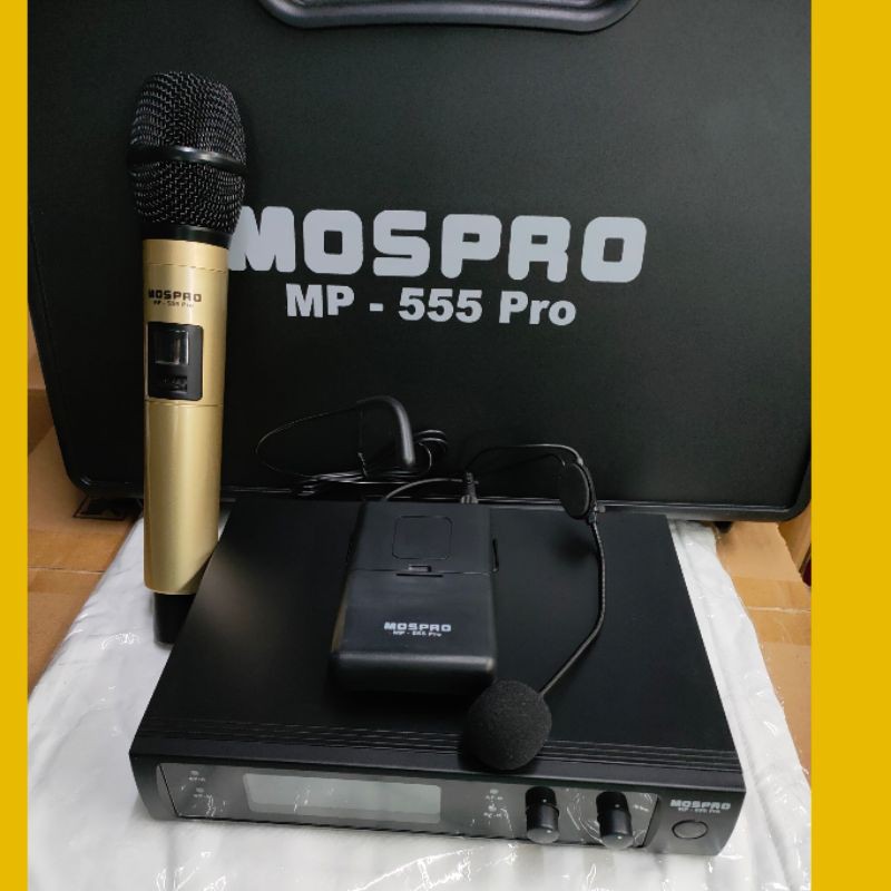 Microphone wireless pegang dan headset