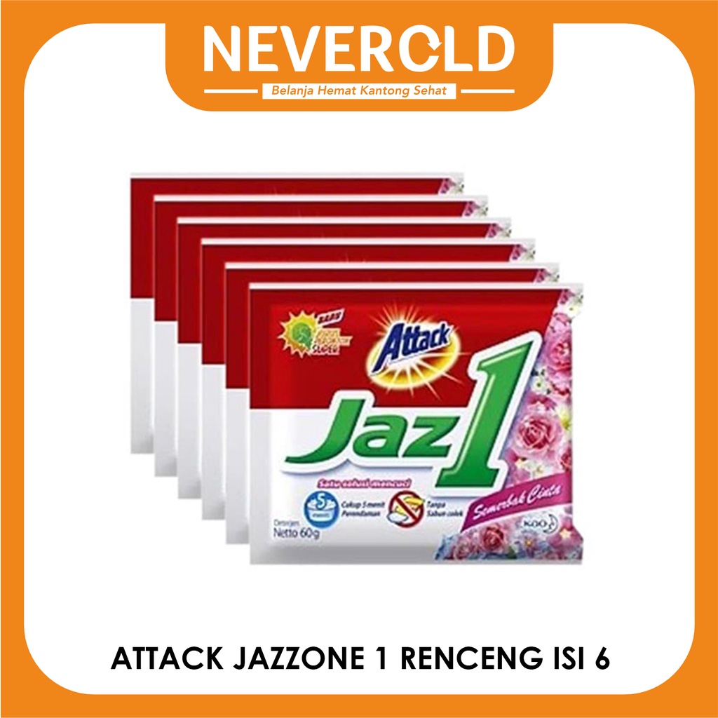 Attack JazOne Deterjen Renceng isi 6 pcs x 50gr