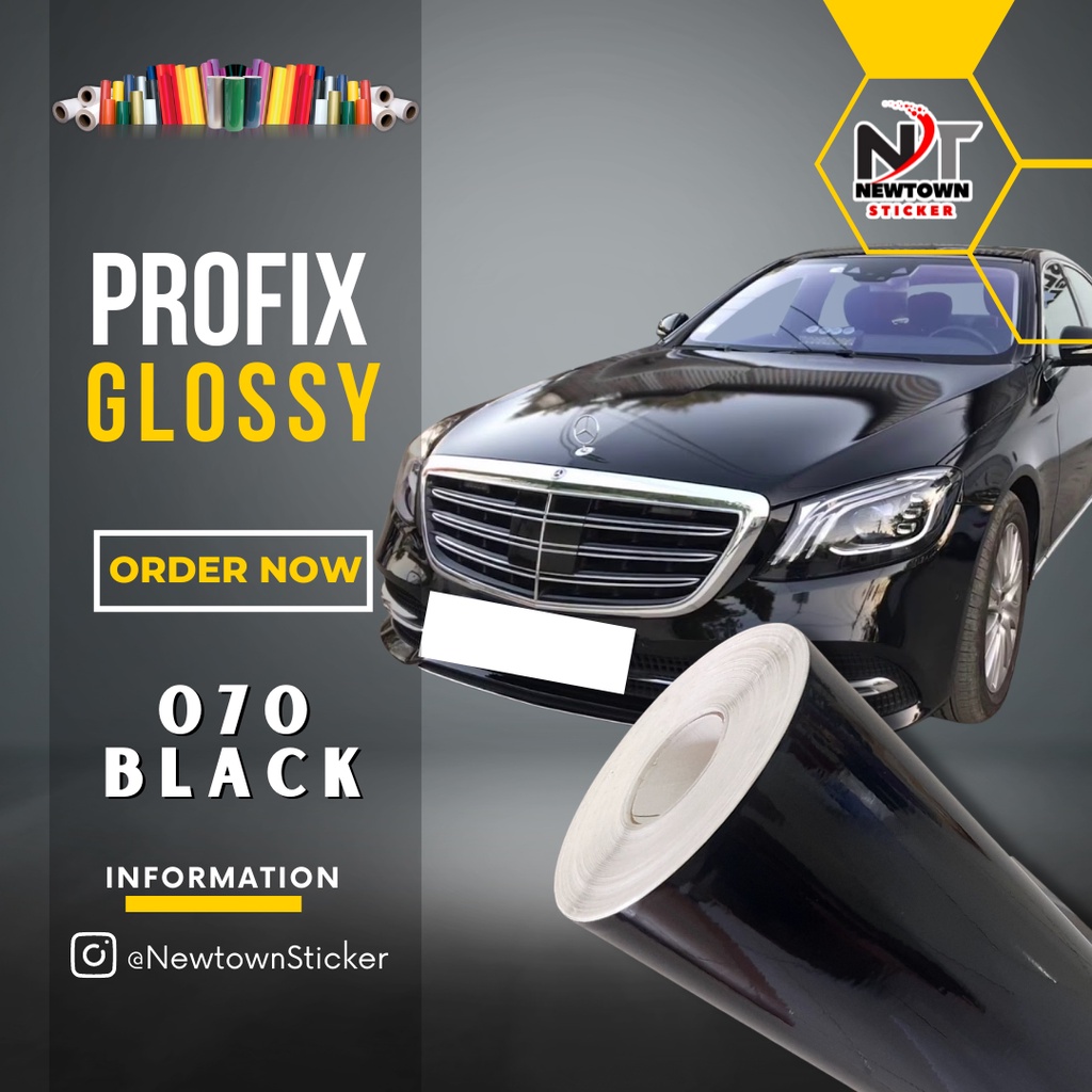 skotlet profix hitam glossy L 45 cm x P 1 meter