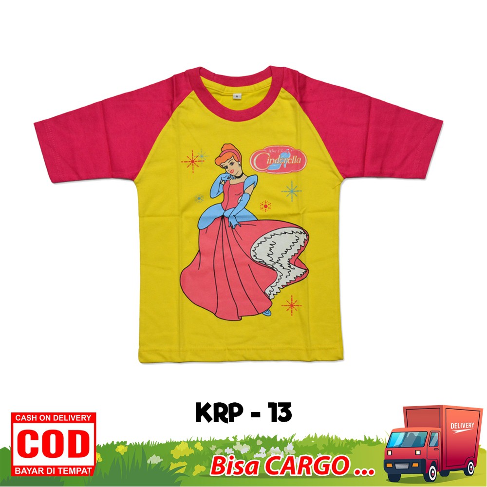 Kaos Karakter Cewek Size. L / Kaos Anak 6 Tahun / Kaos Atasan Anak perempuan (KRP)