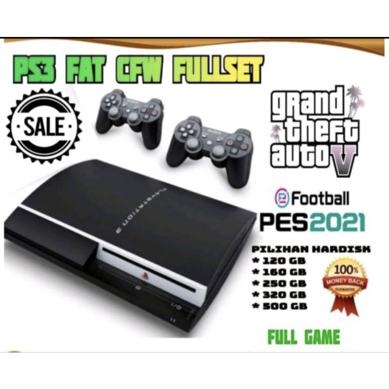 PS3  FAT SERI HL/ HH HARDISK FULL GAME SIAP MAIN 80GB 250GB 500GB STIK WIRELESS 2