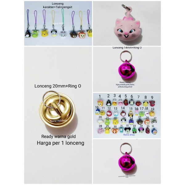 Lonceng kalung kucing free ring/ warna warni 14mm dan 20mm