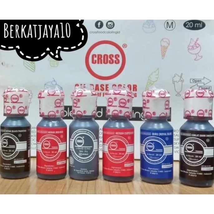 

CROSS Food Coloring Premium Oil Based Color 20ml Pewarna Makanan Cair MURAH Kode 889