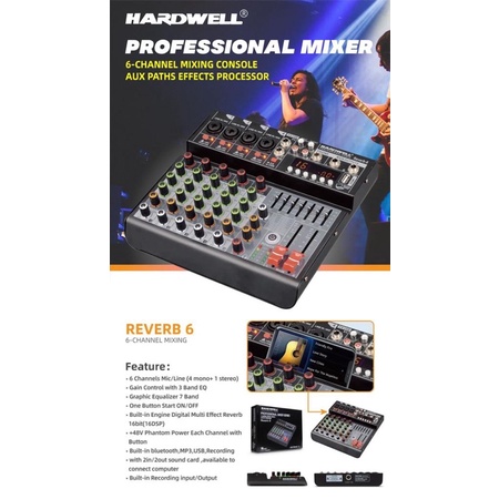 Mixer Audio Hardwell 6 Channel Reverb6 / Reverb 6 Original