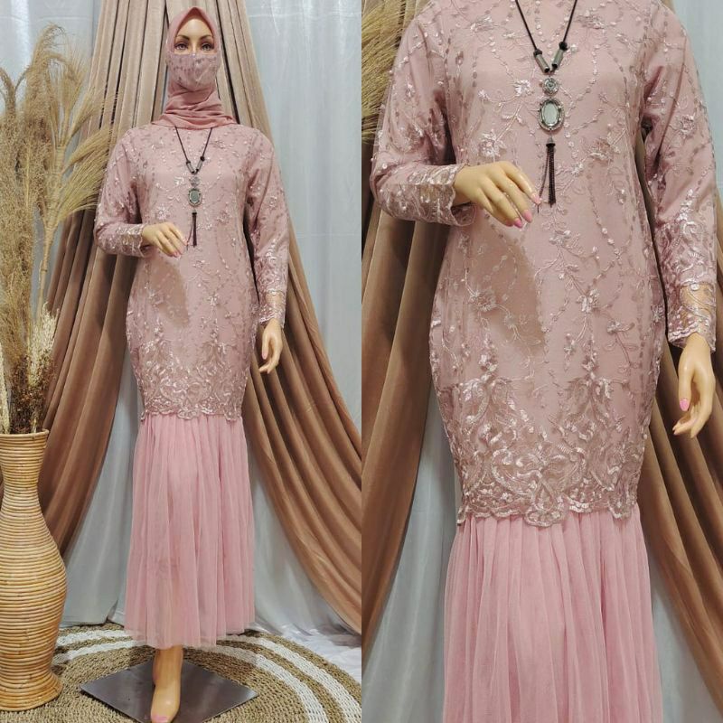 GAMIS KEBAYA TUTU DUYUNG SLIM/GAMIS TULLE/GAMIS KEBAYA PESTA TERBARU &amp; TERLARIS