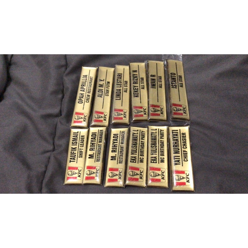 

(ORDER SATUAN) Nametag KFC