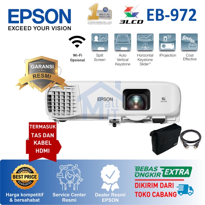 PROYEKTOR EPSON EB-972 EPSON EB972 EPSON EB 972 GARANSI RESMI