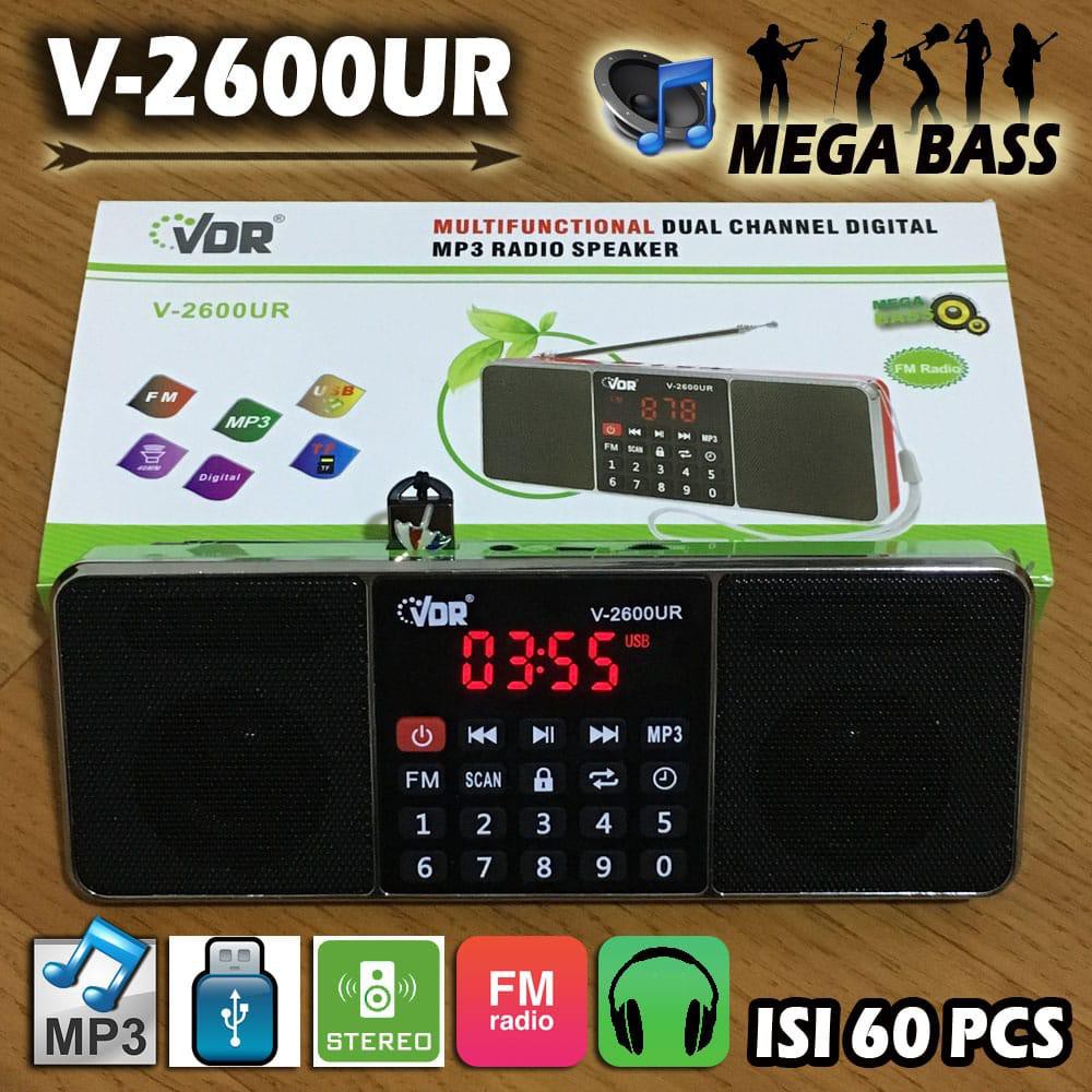 VDR V-2600UR Portable MP3 Player with FM Radio/Speaker Murrotal VDR V-2600UR/Radio Speaker VDR Murah