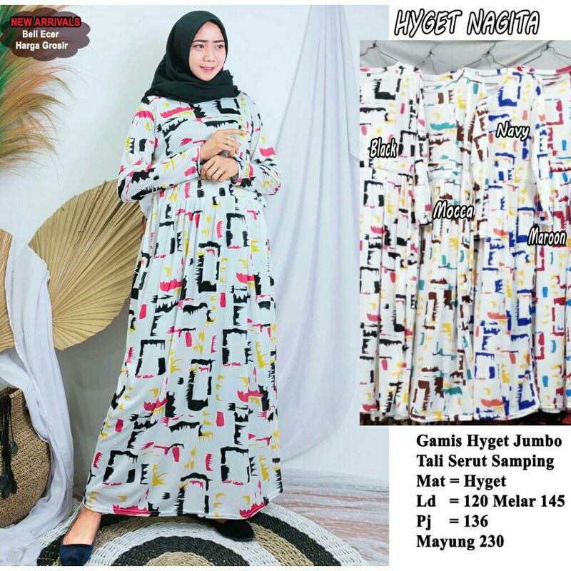 Gamis Hyget Jumbo / Tali Serut Samping Hyget Nagita