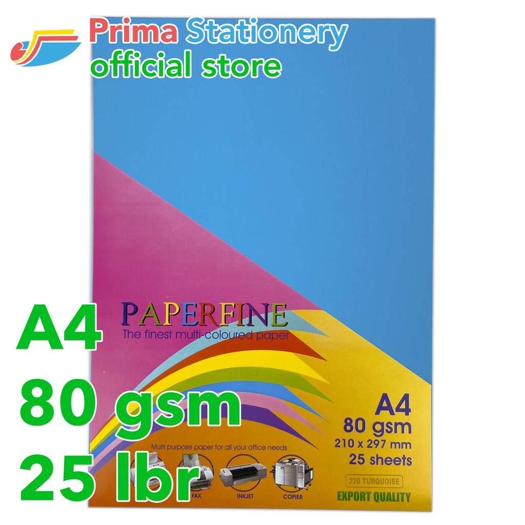 

Paperfine Kertas HVS Warna A4 Turquoise Sinar Spectra IT 220 Isi 25 Lembar