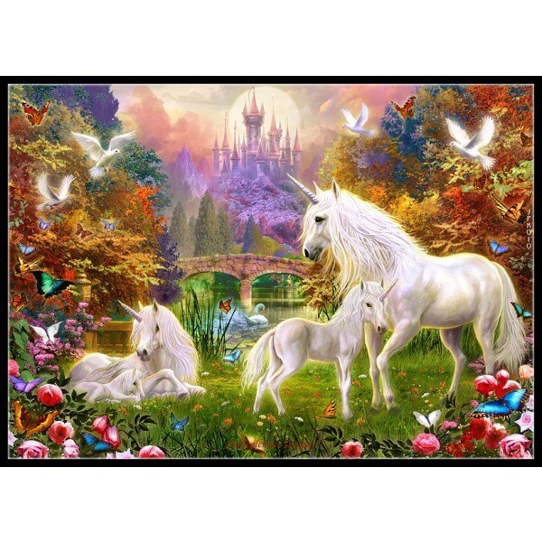 DIY DIAMOND PAINTING DIAMOND PAINTING DRILL UNICORN PARADISE (FULL DRILL) 60X45CM