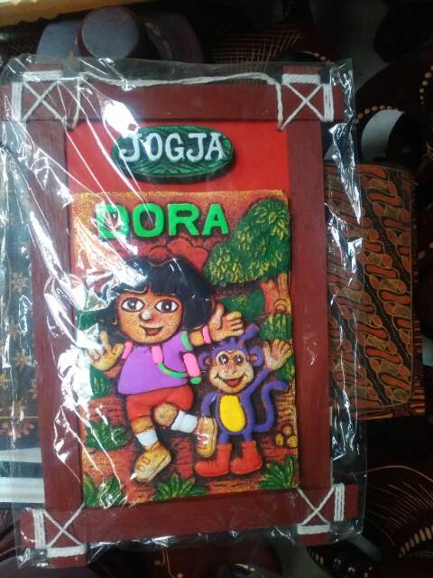 TERMURAH! Lukisan Timbul Gambar Dora The Explorer Jogja Kode 005/ Lukisan 3D/ Lukisan Relief