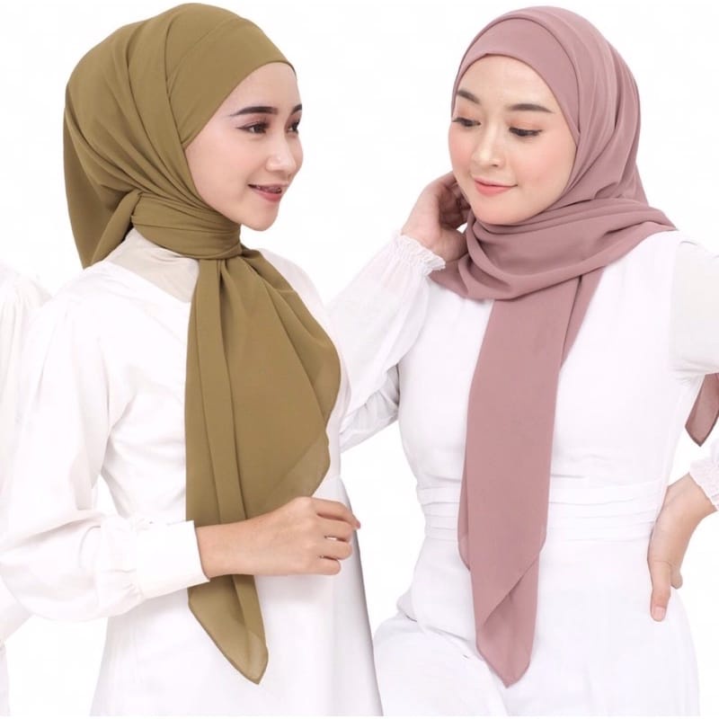 Kerudung Segitiga Malay 2 Layer Ceruty Babydoll Hijab Segi Empat Instan Tali Ikat Terbaru Pasar Hija'b