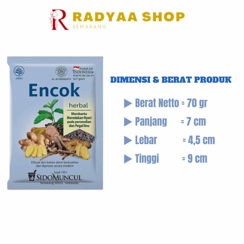 Sido Muncul Jamu Encok 10's - Mengurangi Pegal dan Sakit Pada Sendi | Jamu Encok Sidomuncul