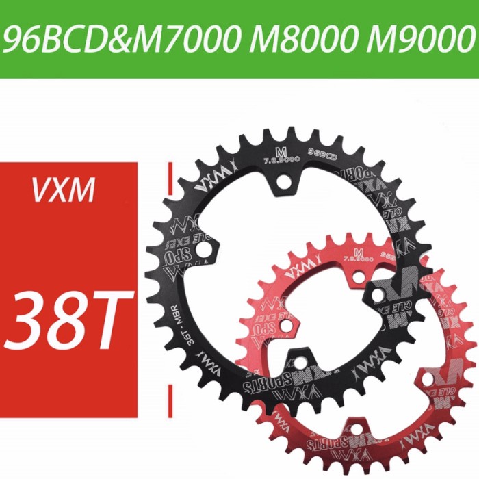 Chainring Sepeda VXM Oval 96 BCD 32-34-36-38T aluminium alloy 7075