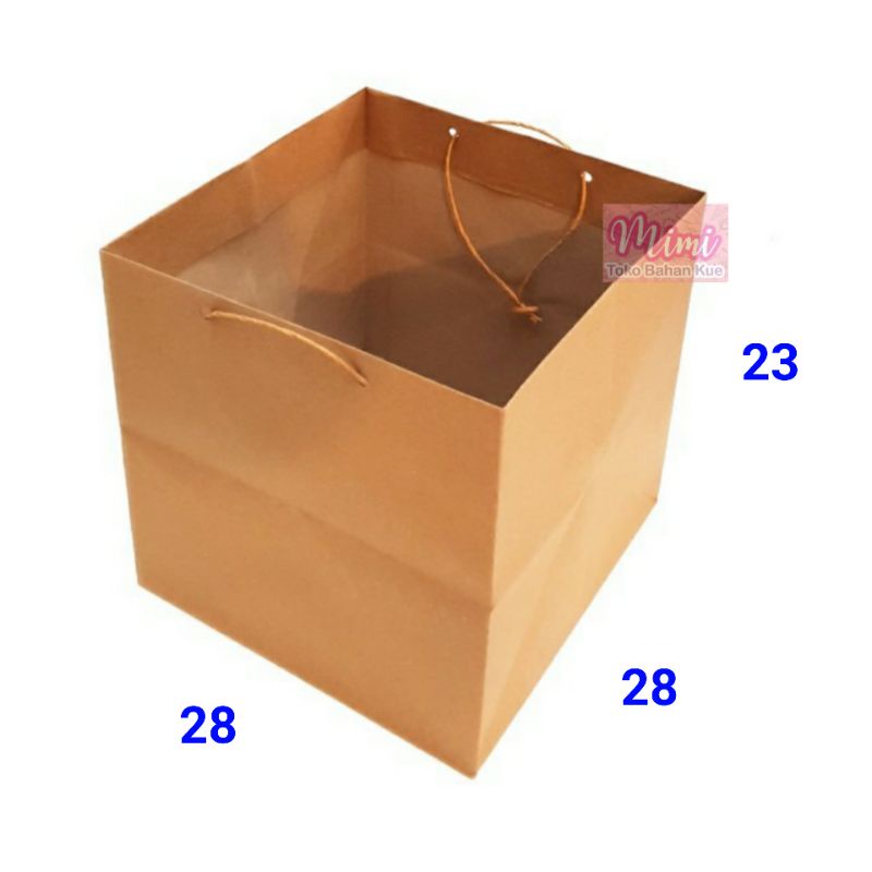 

Paperbag Polos Coklat 25x25cm Paper Bag Tas Box Kue