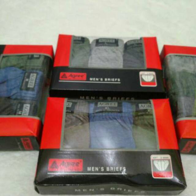 Agree 8886 isi 3pcs CD pria Size M - XXL Celana Dalam Cowok