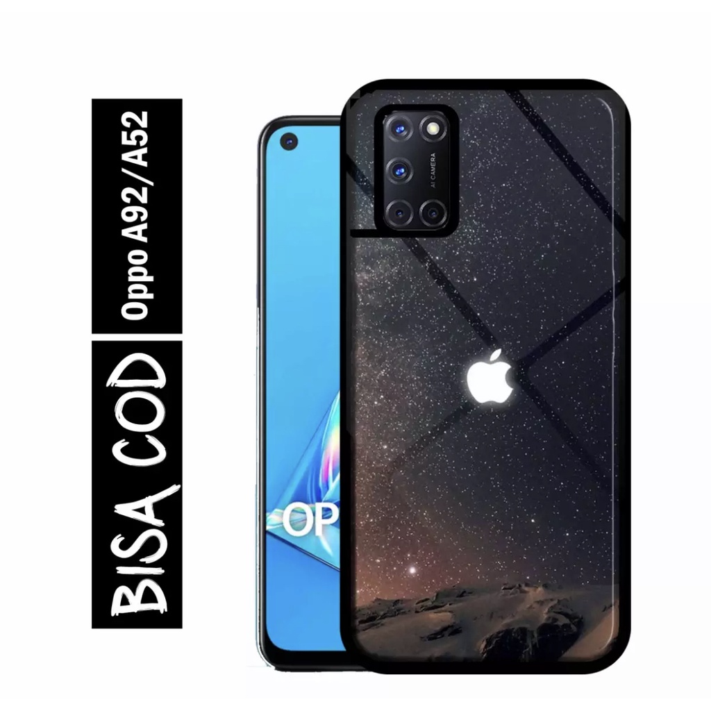 ACASTO Case Oppo A52/ A92 motif fashion unik gambar logo apple iphone theme 001 custom case casing p