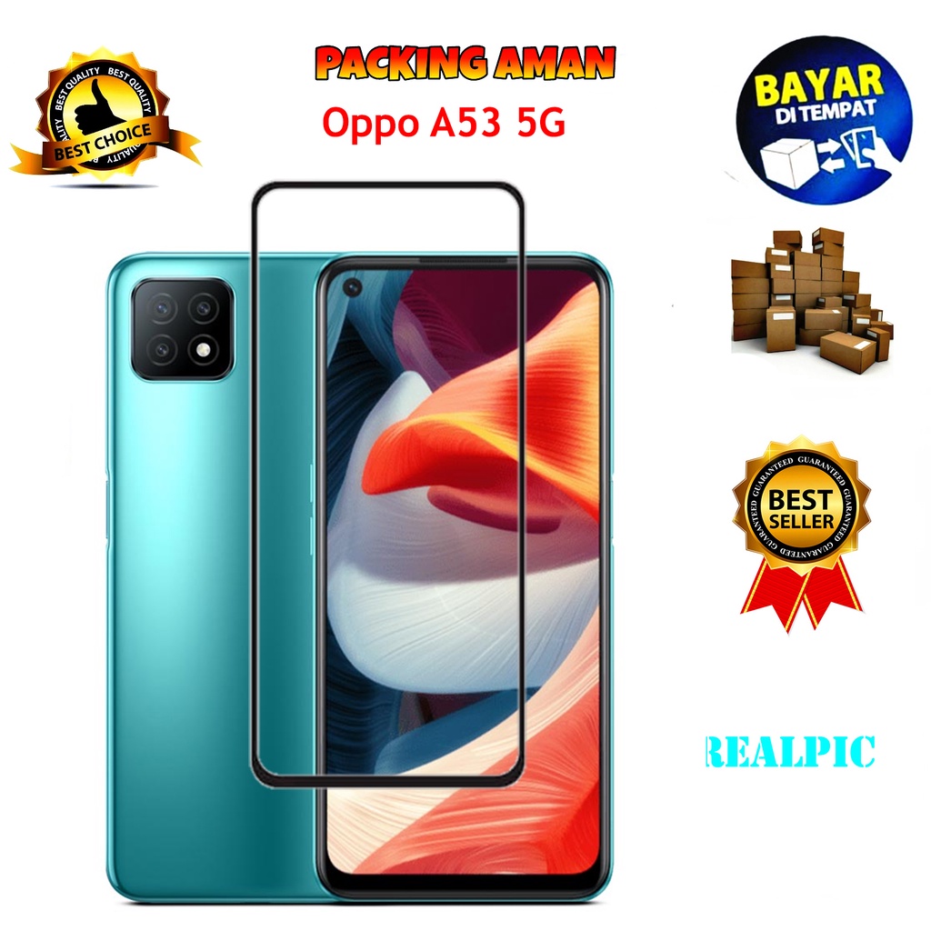 Tempered Glass Oppo A53 5G 2020 Full Cover / Full Screen Protector Anti Gores