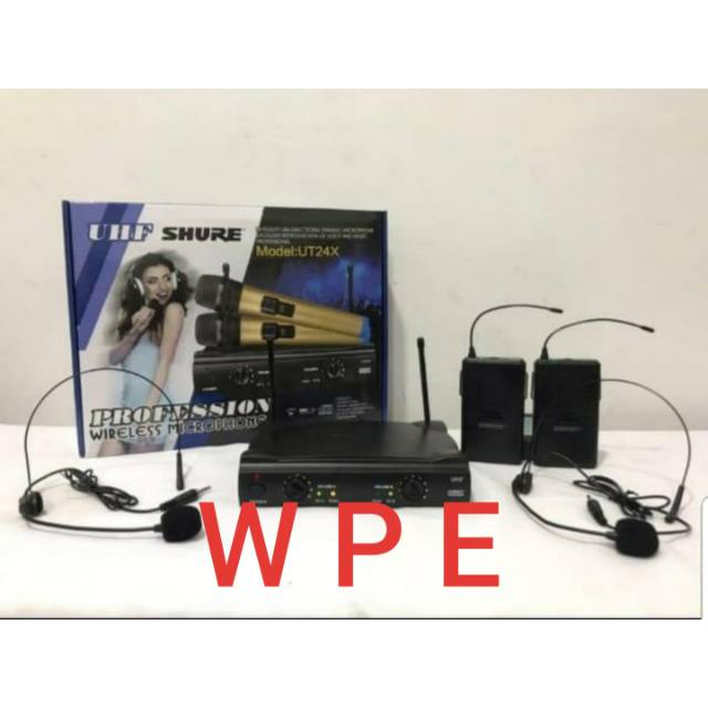 MICROPHONE SHURE UT24X/UT 24X WIRELESS 2BH MIC CLIP ON+2BH HEADSET