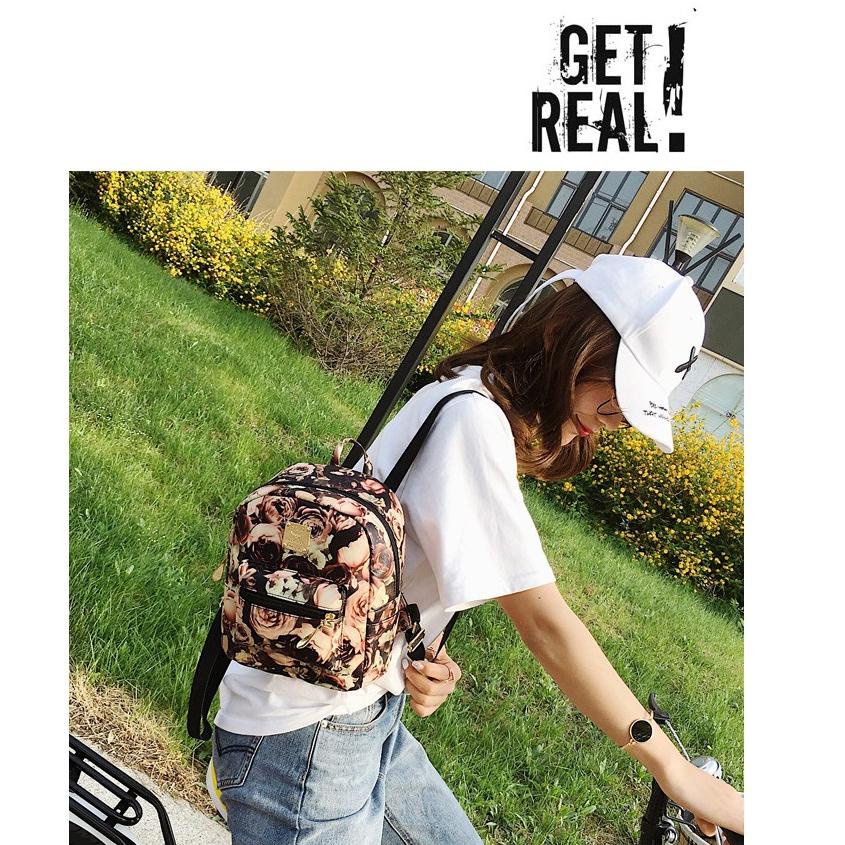 Terbaru TAS RANSEL BACKPACK WANITA KULIT ROSALA TA068M4 IMPORT ANTI AIR BUNGA KULIAH SEKOLAH KERJA K