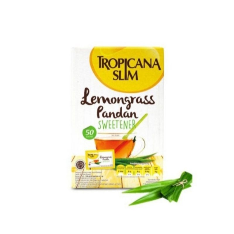 

Tropicana Slim Sweetener Lemongrass Pandan 50's