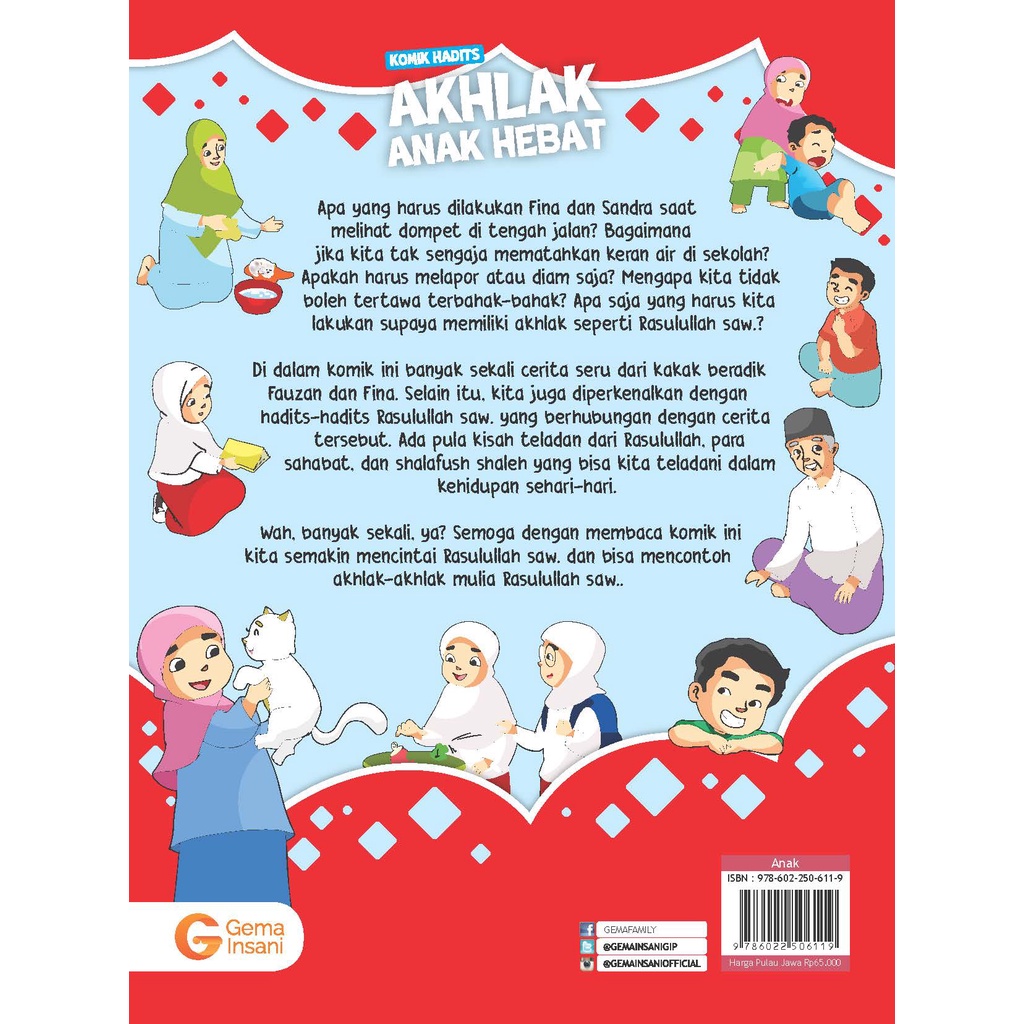 Buku Komik Hadits Akhlak Anak hebat - Gema Insani 100% Original