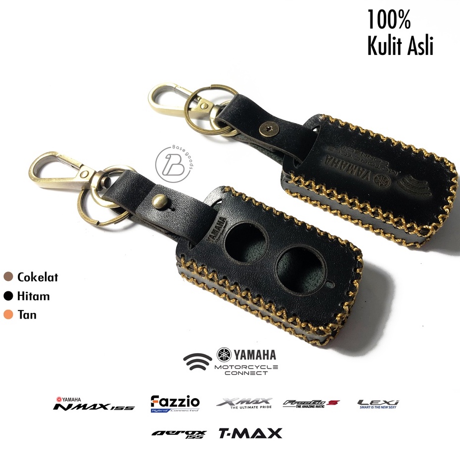 Cover Sarung Remote Keyless Nmax Xmax Tmax Aerox Lexi Freego Qbix Fazzio Gantungan Kunci Yamaha Kulit Asli