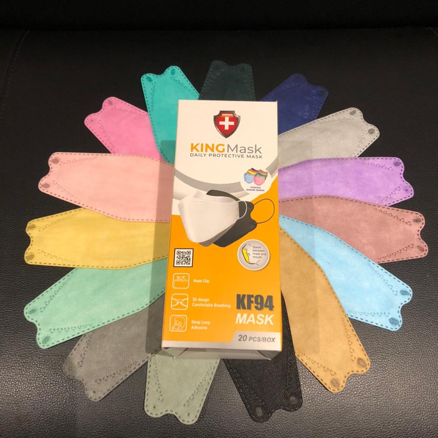 Masker DEWASA / KF94 KING MASK Warna 4Ply / KF 94 KINGMASK / 4 Ply-20PCS