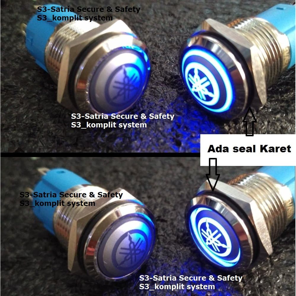 Biru tombol SAKLAR ON OFF YAMAHA MOTOR STAINLESS 12V DC