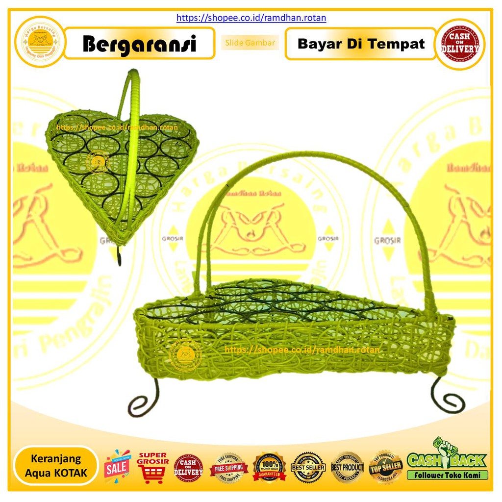 Keranjang Aqua Love - Keranjang Aqua Rotan Sintetis 14 Cup - Keranjang Air Mineral Rotan Cup 14