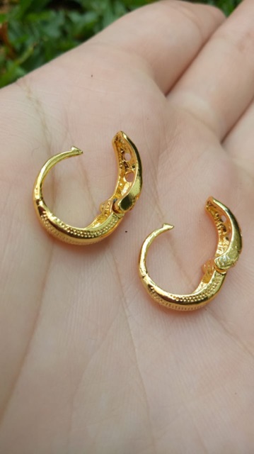 Anting ukir gold lapis 24k suping