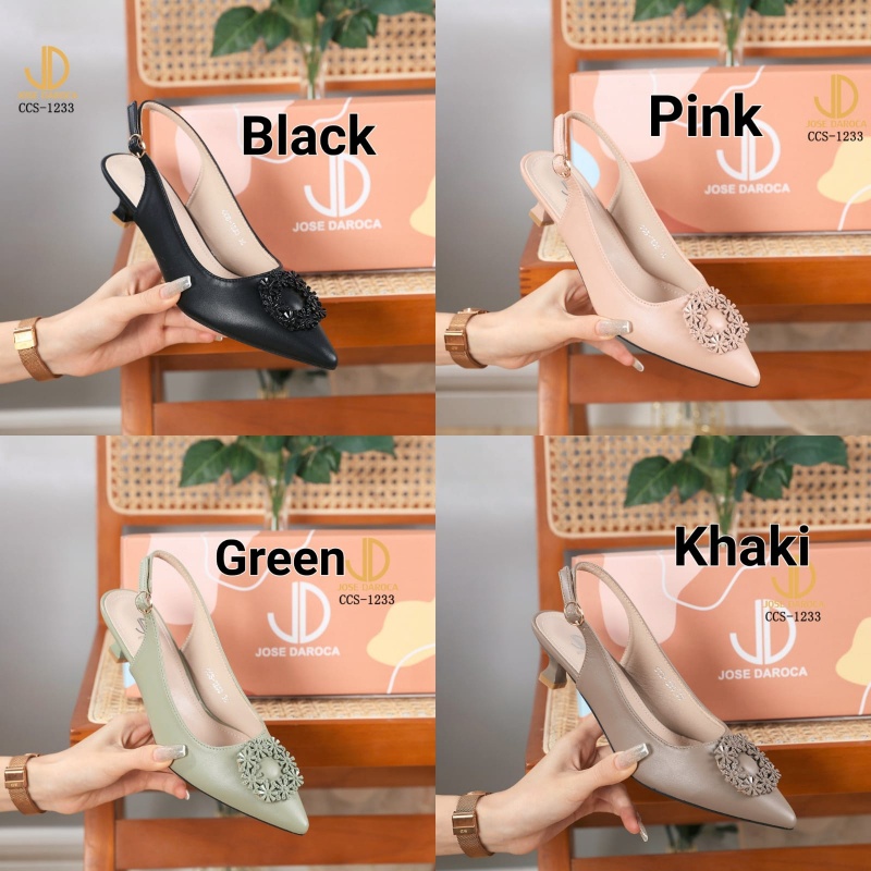JOSE DAROCA Slingback Kitten Heels Shoes #CCS-1233# Original
