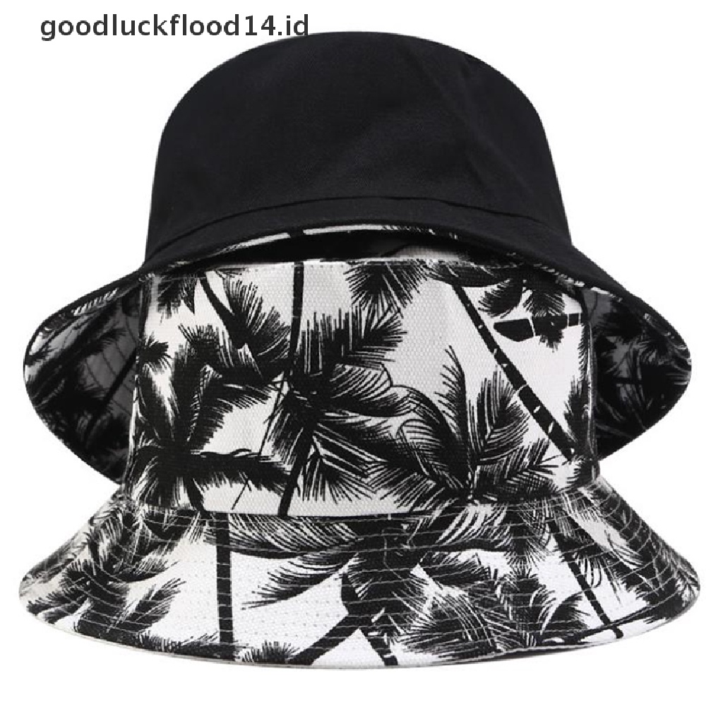 [OOID] Two Side Bucket Hat For Men Women Hip Hop Fisherman Hat Adult Summer Flat Cap ID