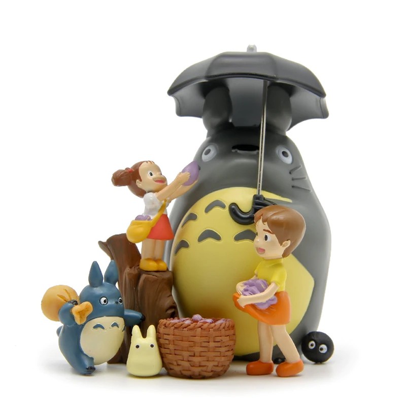 STOK TERBARU DIY Miyazaki Hayao My Neighbor Totoro Satsuki Mei Figure Toy PVC Umbrella Totoro