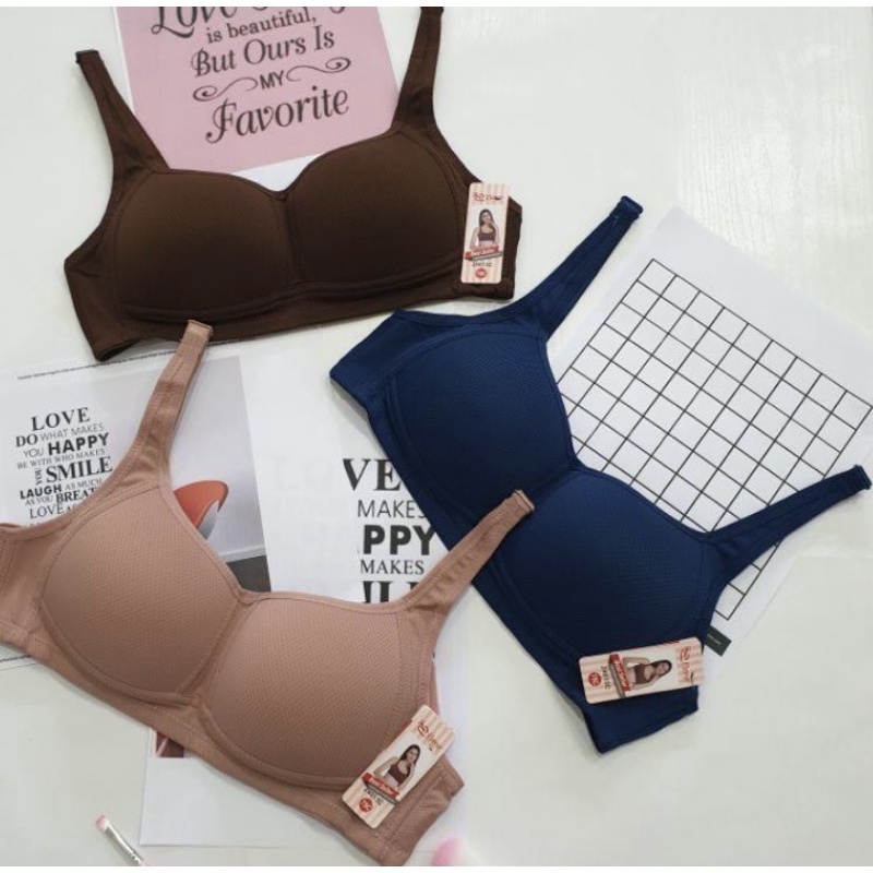 Bra Wanita Elena Best Seller Tanpa Kawat Pakai Busa Kait 3 Art 24013C